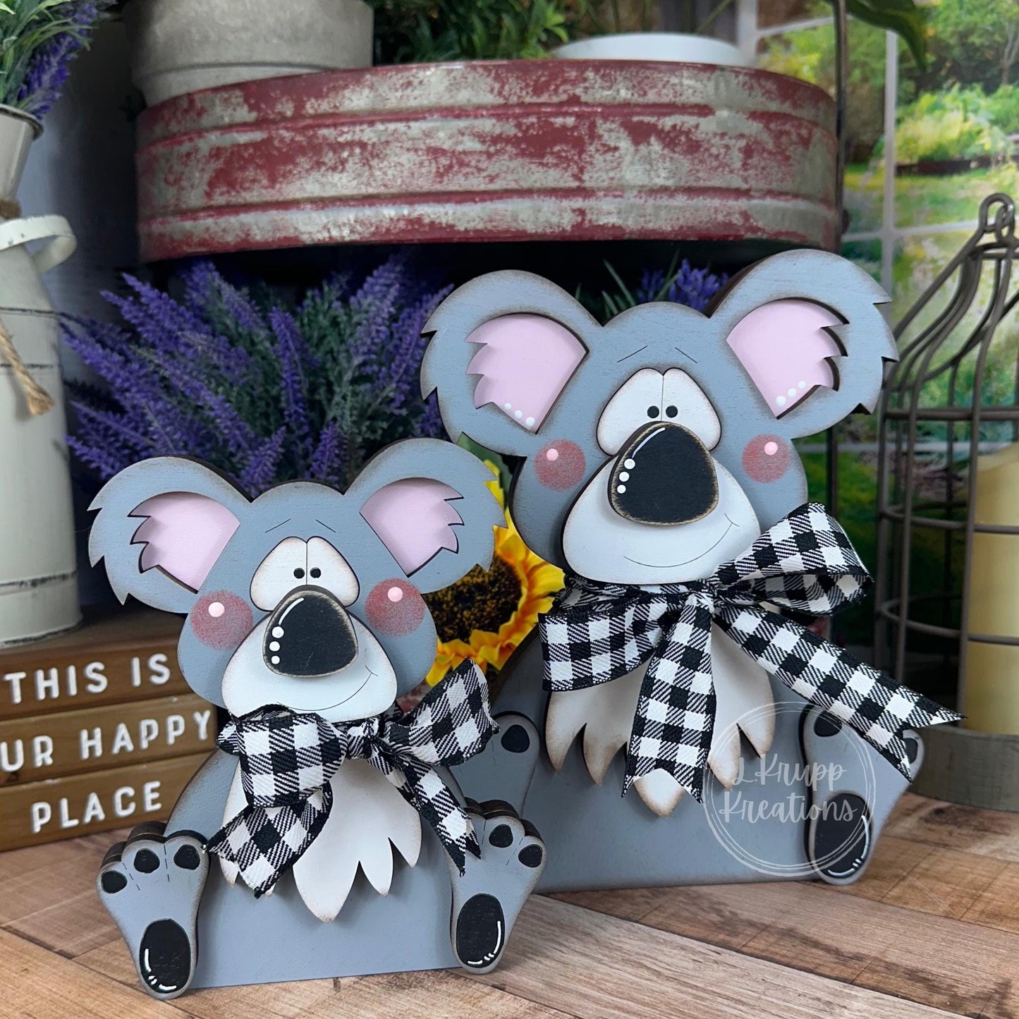 Handcrafted Wooden Koala Shelf Sitter – Rustic Australian Animal Decor