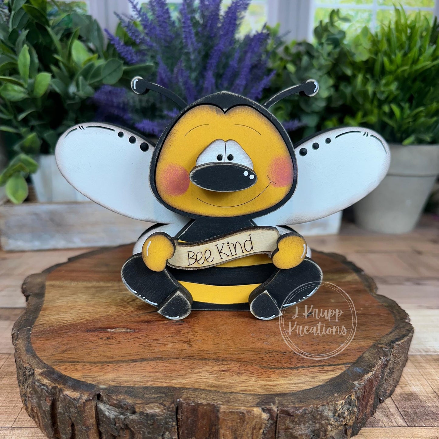 Chunky Wooden Bee Shelf Sitters – Rustic Farmhouse Spring & Summer Decor