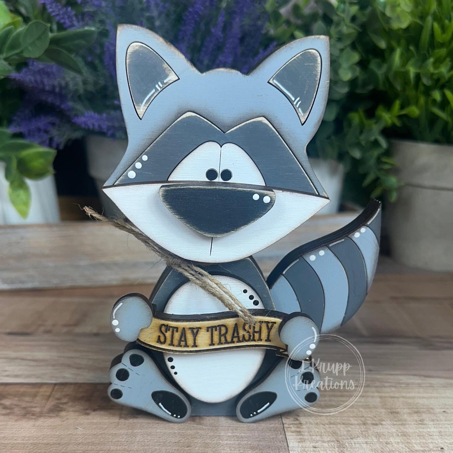Rustic Raccoon Decor – Perfect for Woodland Nursery or Party Centerpiece
