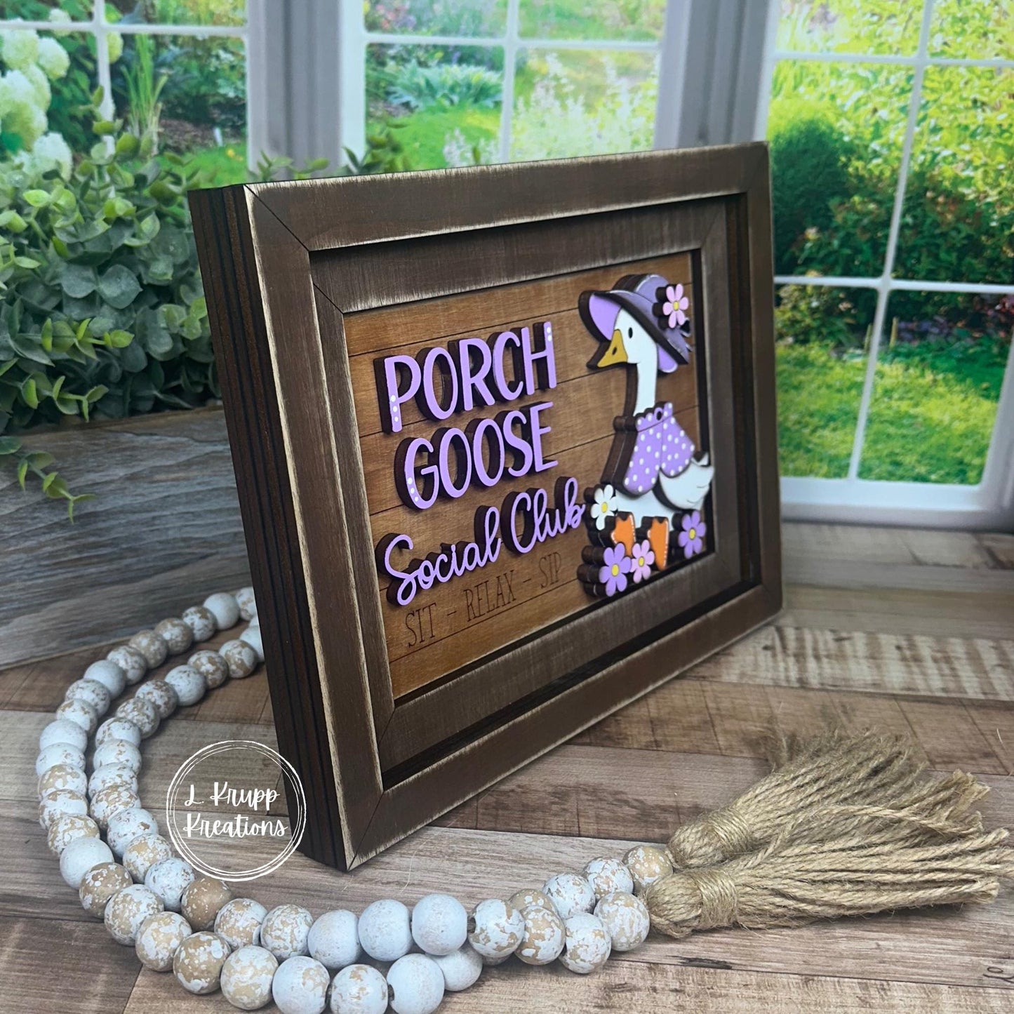 Farmhouse Porch Goose Sign Chunky Interchangeable Frame