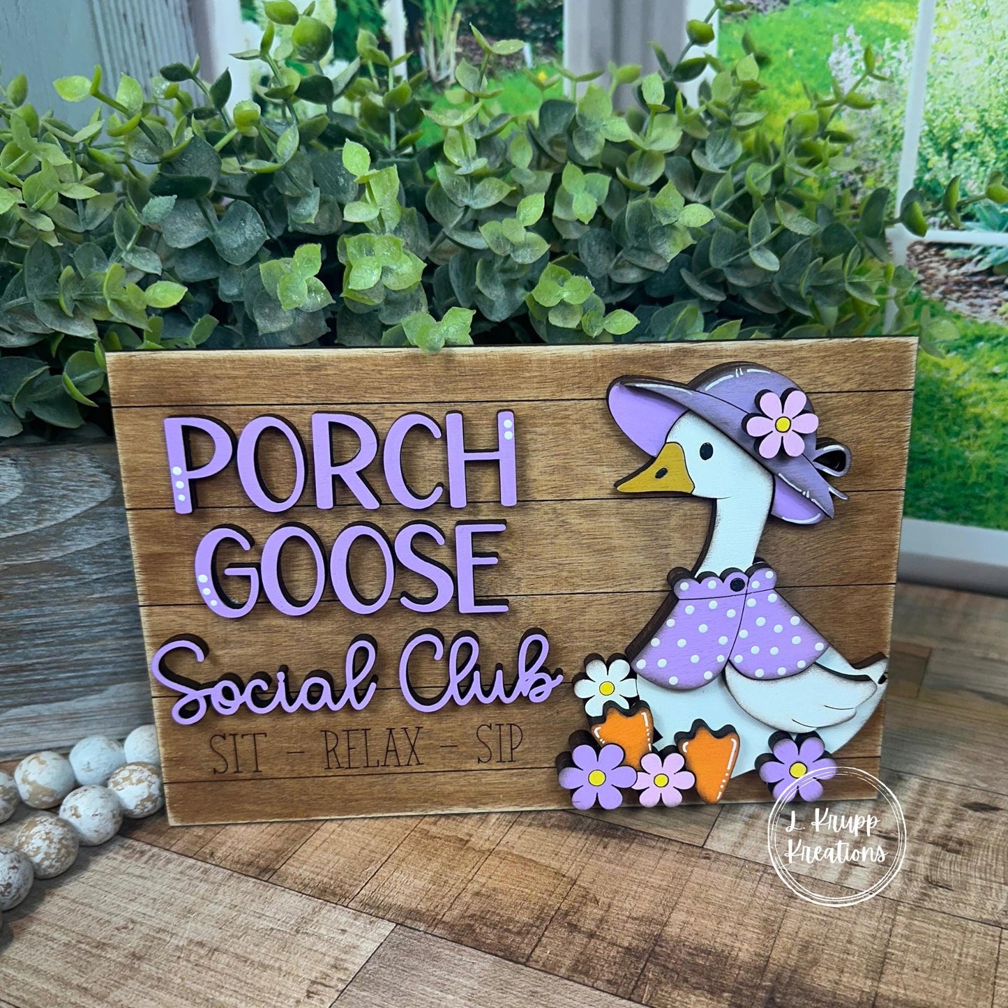Farmhouse Porch Goose Sign Chunky Interchangeable Frame