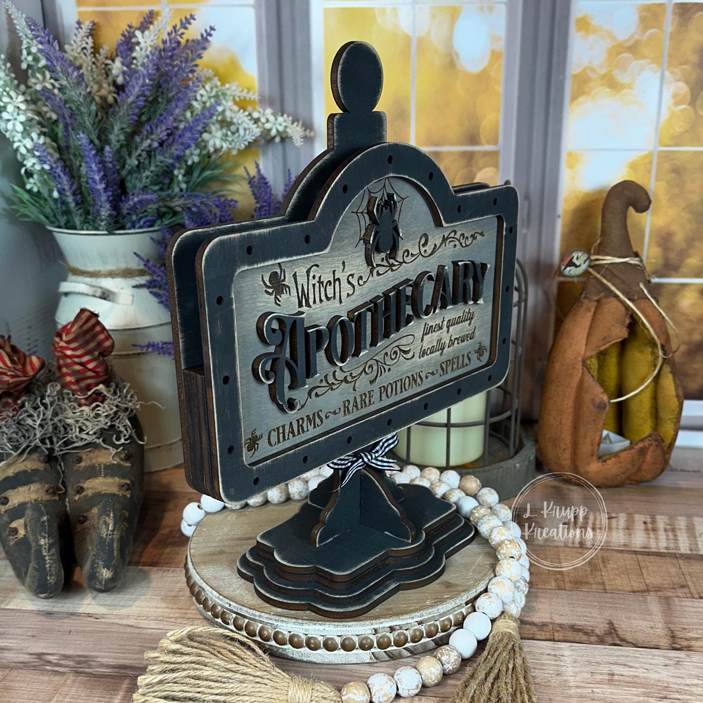 Large Apothecary Sign Charming Halloween Table Sign for Your Farmhouse Decor Witchs Apothecary Sign