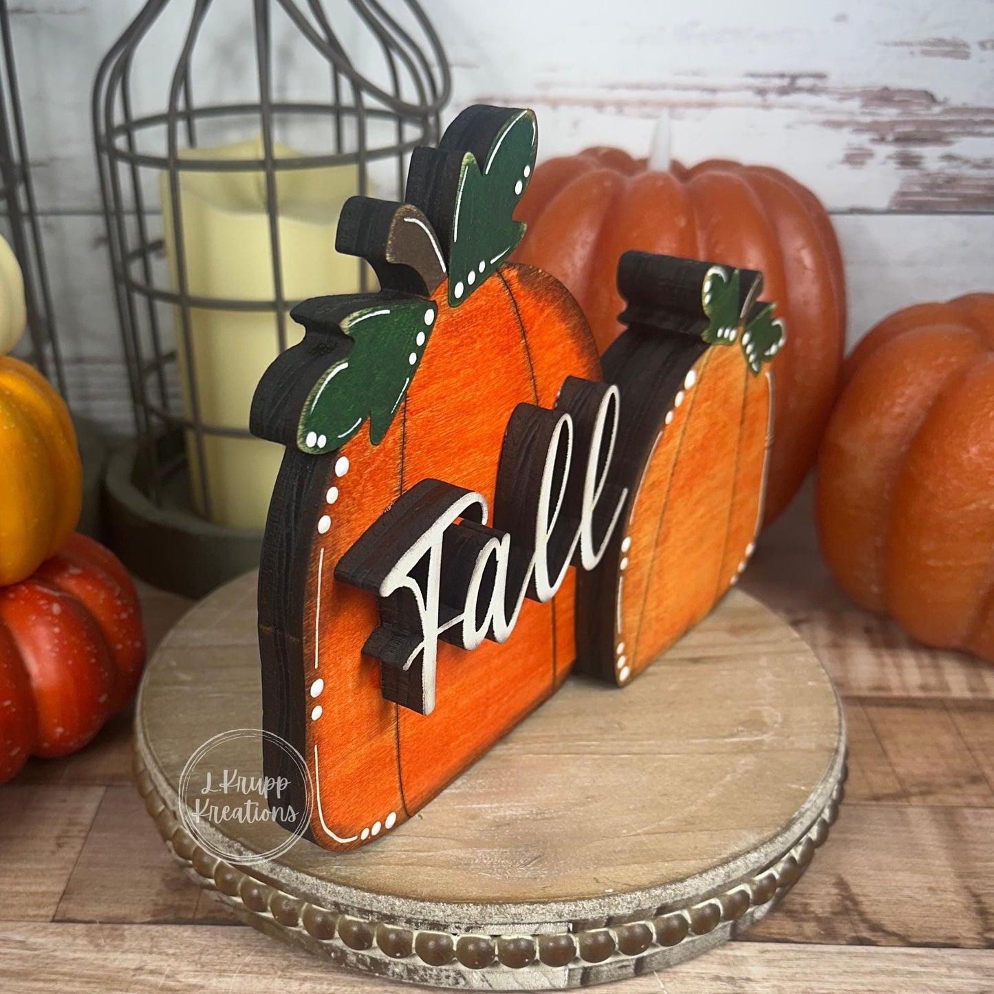 Charming Fall Accent: Handcrafted Wood Pumpkin for Rustic Decor