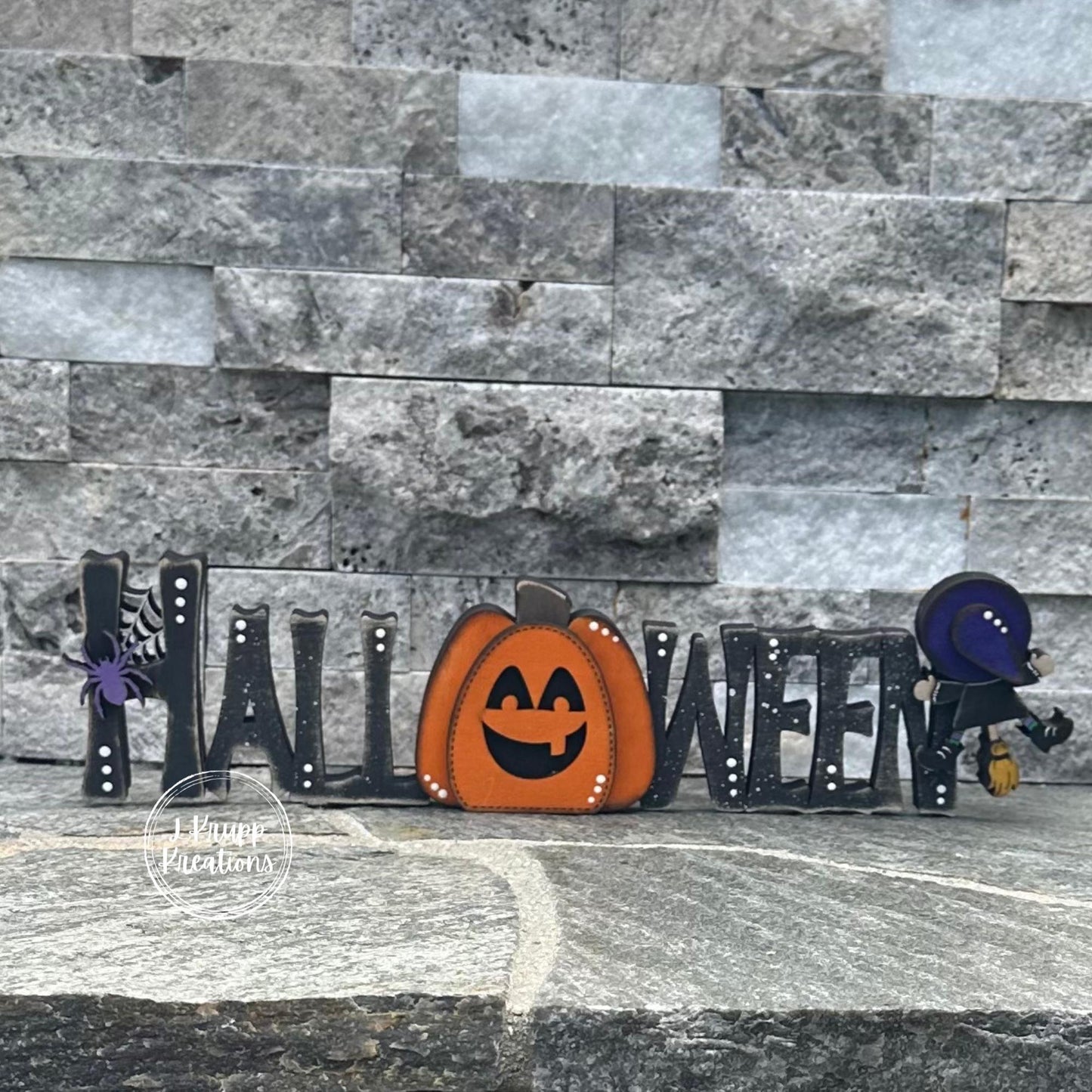 Rustic Halloween Sign: Charming Farmhouse Decor with Pumpkin & Witch