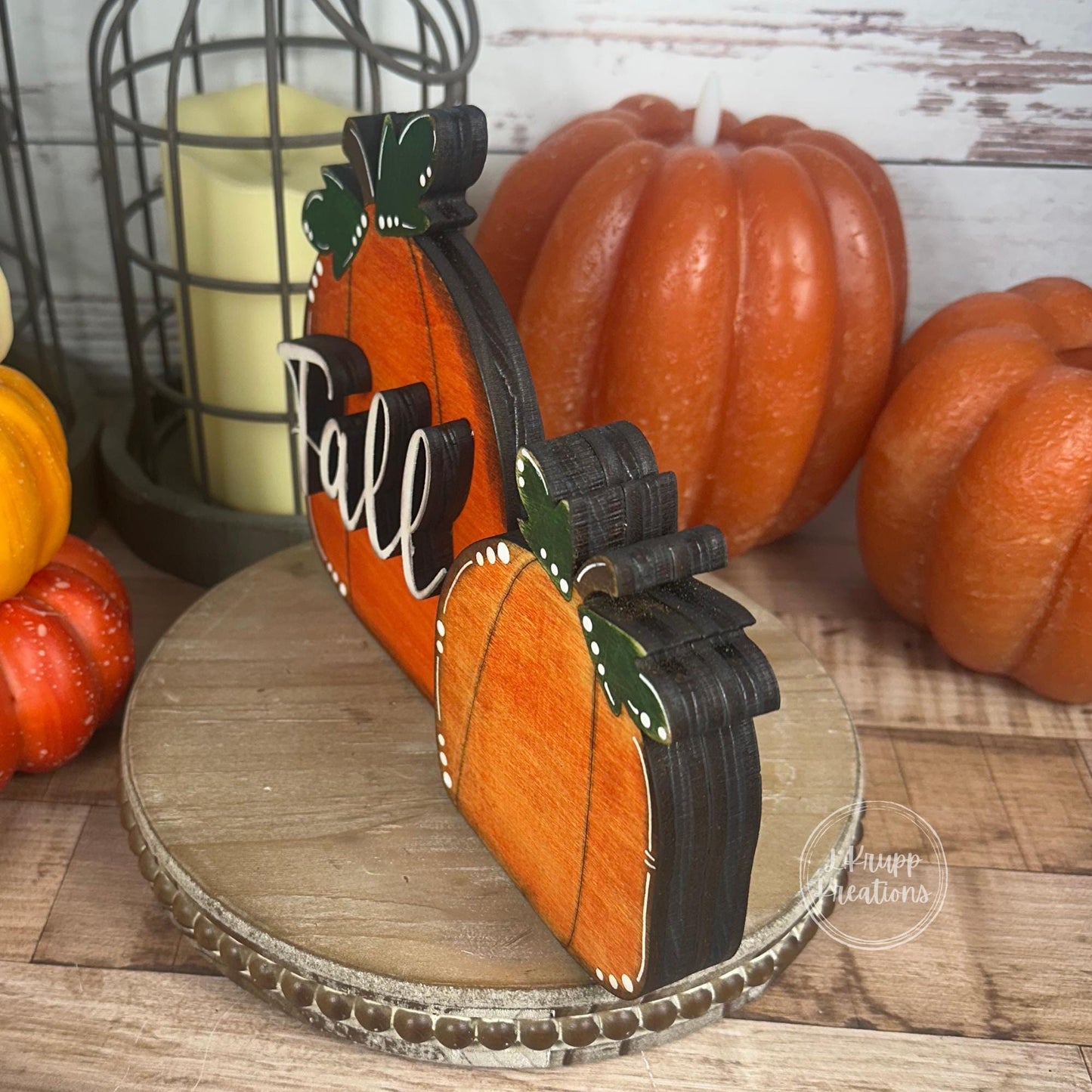 Charming Fall Accent: Handcrafted Wood Pumpkin for Rustic Decor