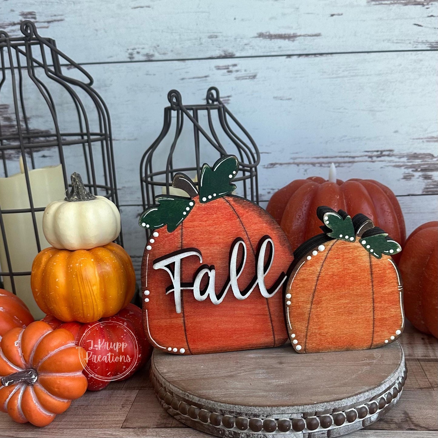 Charming Fall Accent: Handcrafted Wood Pumpkin for Rustic Decor