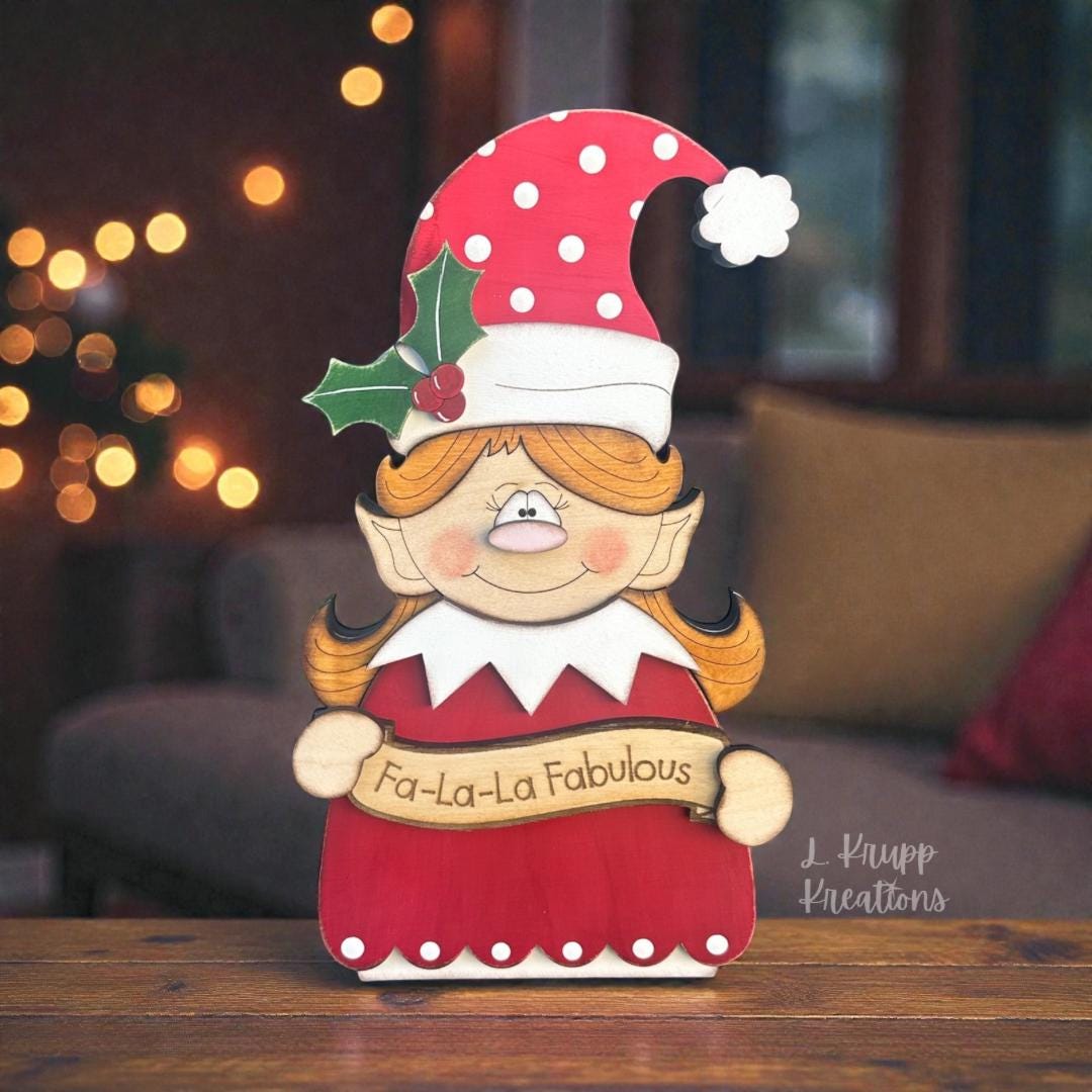 Adorable Wooden Elf for Christmas Tailored Shelf Decor for the Holidays