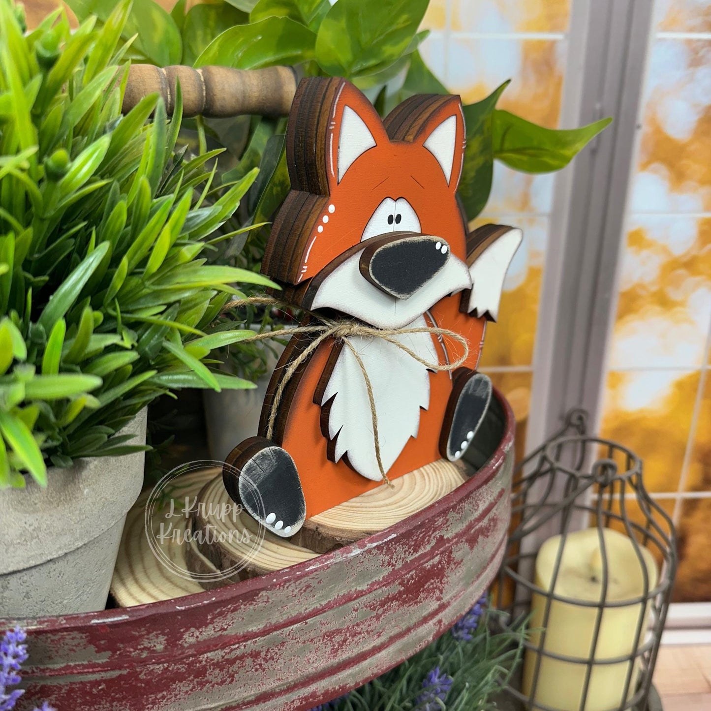 Handcrafted Woodland Fox Shelf Sitter – Rustic Animal Decor