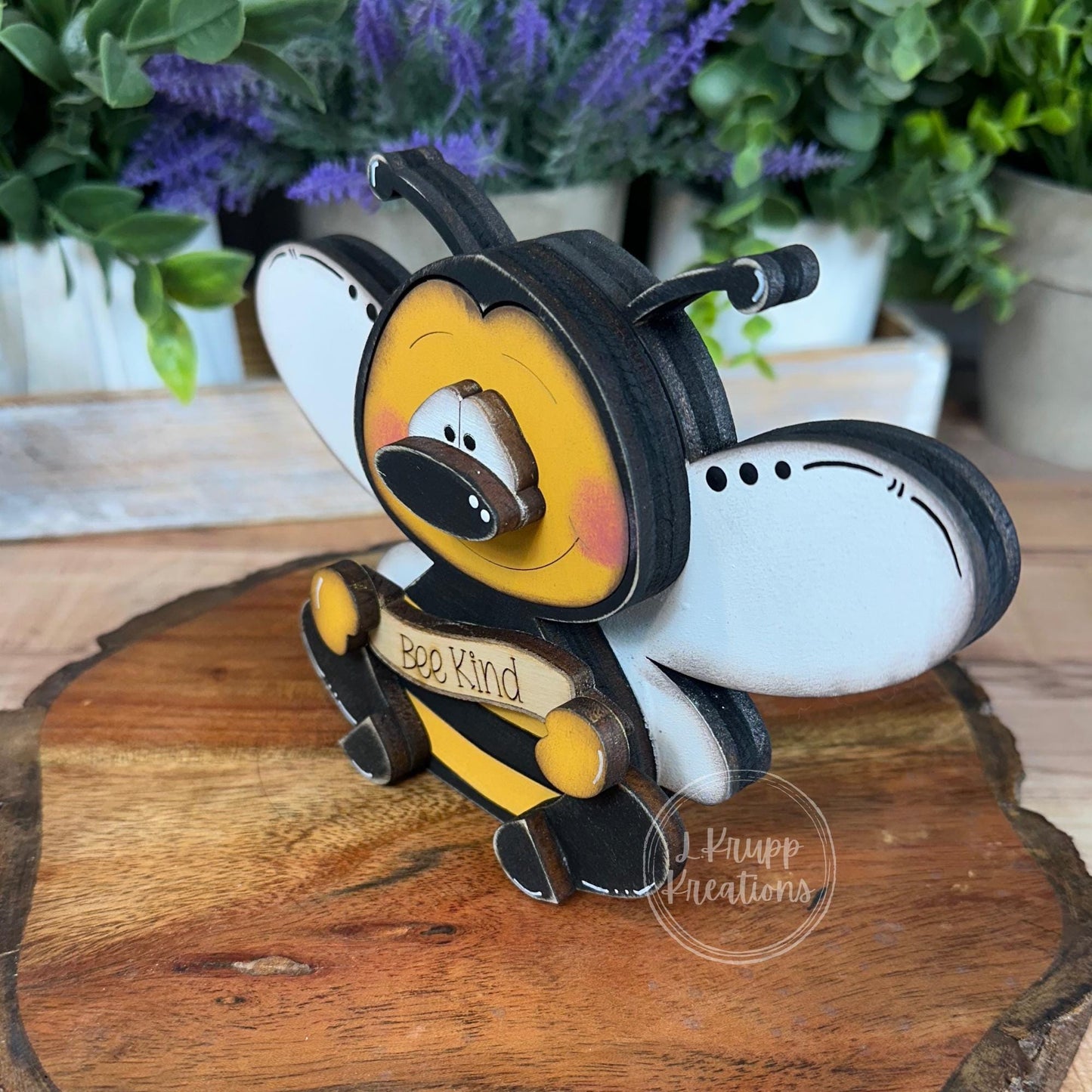 Chunky Wooden Bee Shelf Sitters – Rustic Farmhouse Spring &amp; Summer Decor