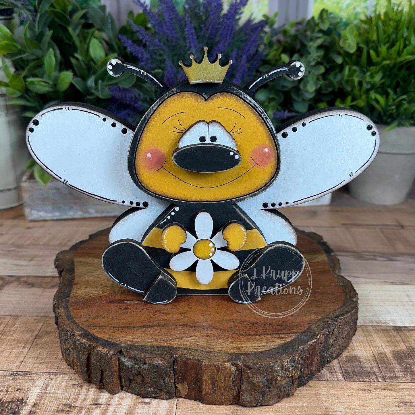 Chunky Wooden Bee Shelf Sitters – Rustic Farmhouse Spring &amp; Summer Decor