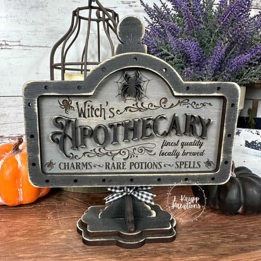 Charming Halloween Table Sign Insert for Your Farmhouse Decor Witch’s Apothecary Sign