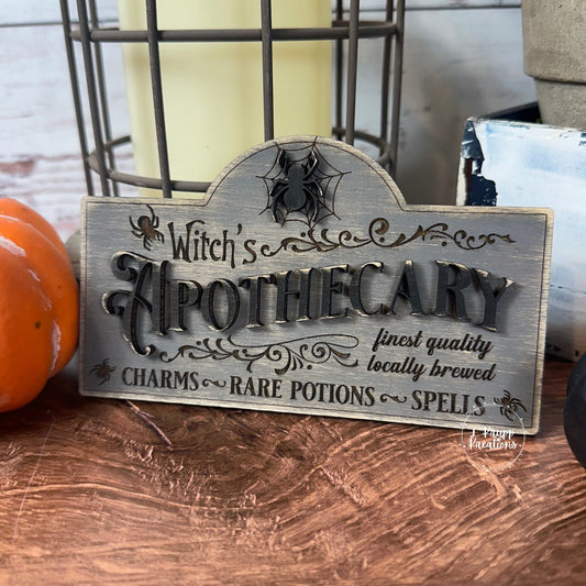Charming Halloween Table Sign Insert for Your Farmhouse Decor Witch’s Apothecary Sign