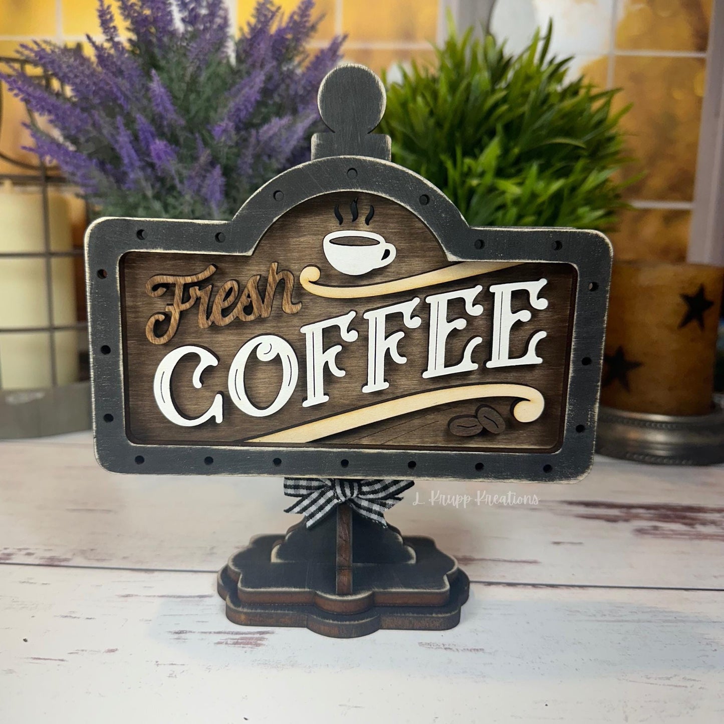 Rustic Mini Table Sign Insert for Coffee Lovers, Farmhouse Decor, Interchangeable Decor, Tiered Tray Coffee Decor