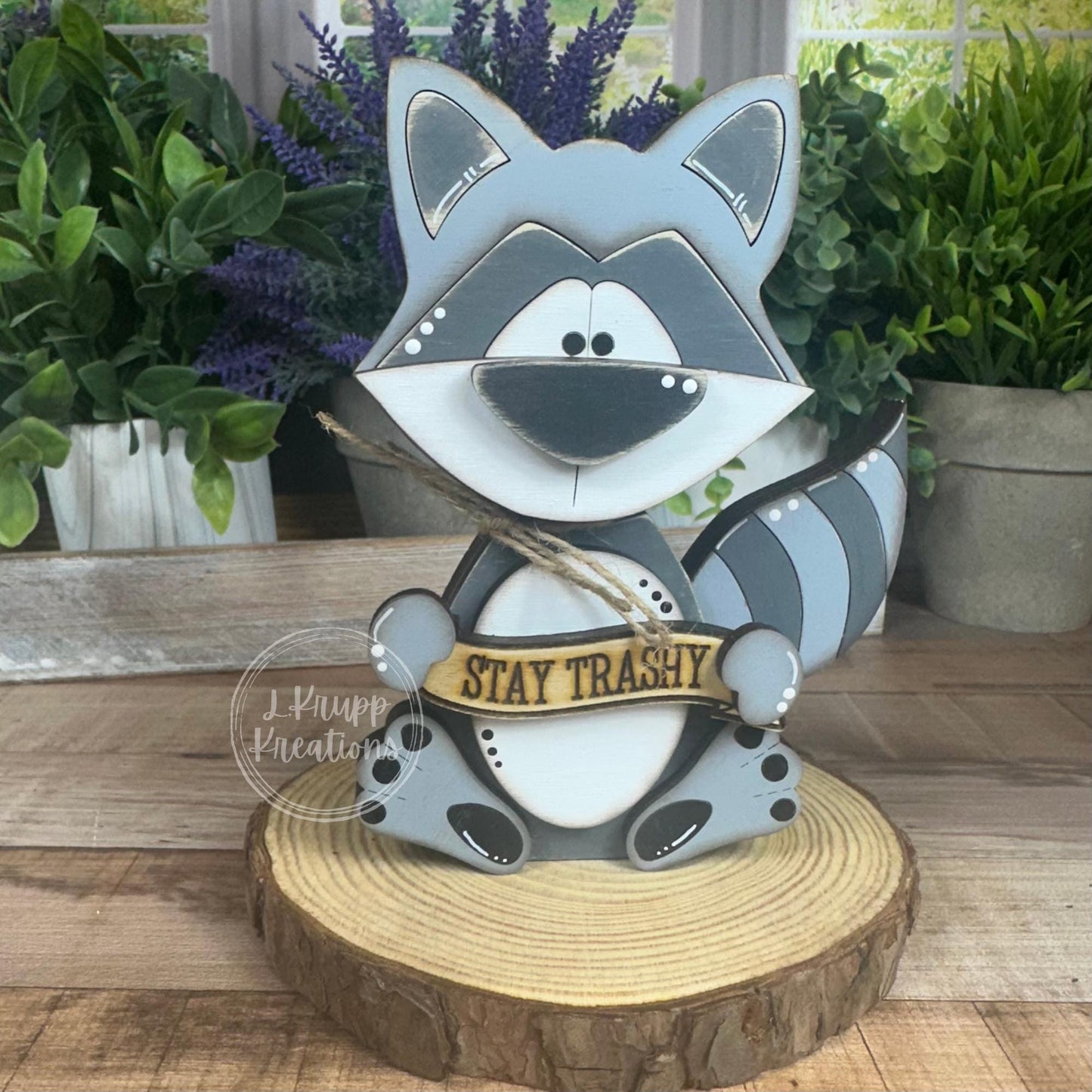 Rustic Raccoon Decor – Perfect for Woodland Nursery or Party Centerpiece