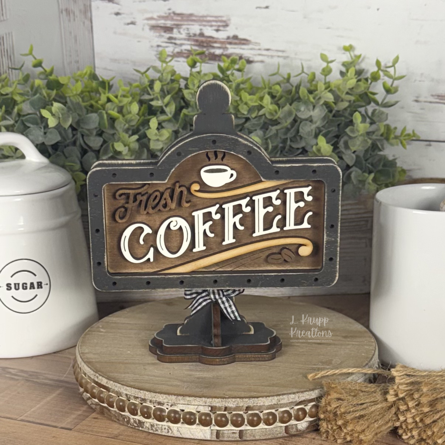 Rustic Mini Table Sign Insert for Coffee Lovers, Farmhouse Decor, Interchangeable Decor, Tiered Tray Coffee Decor