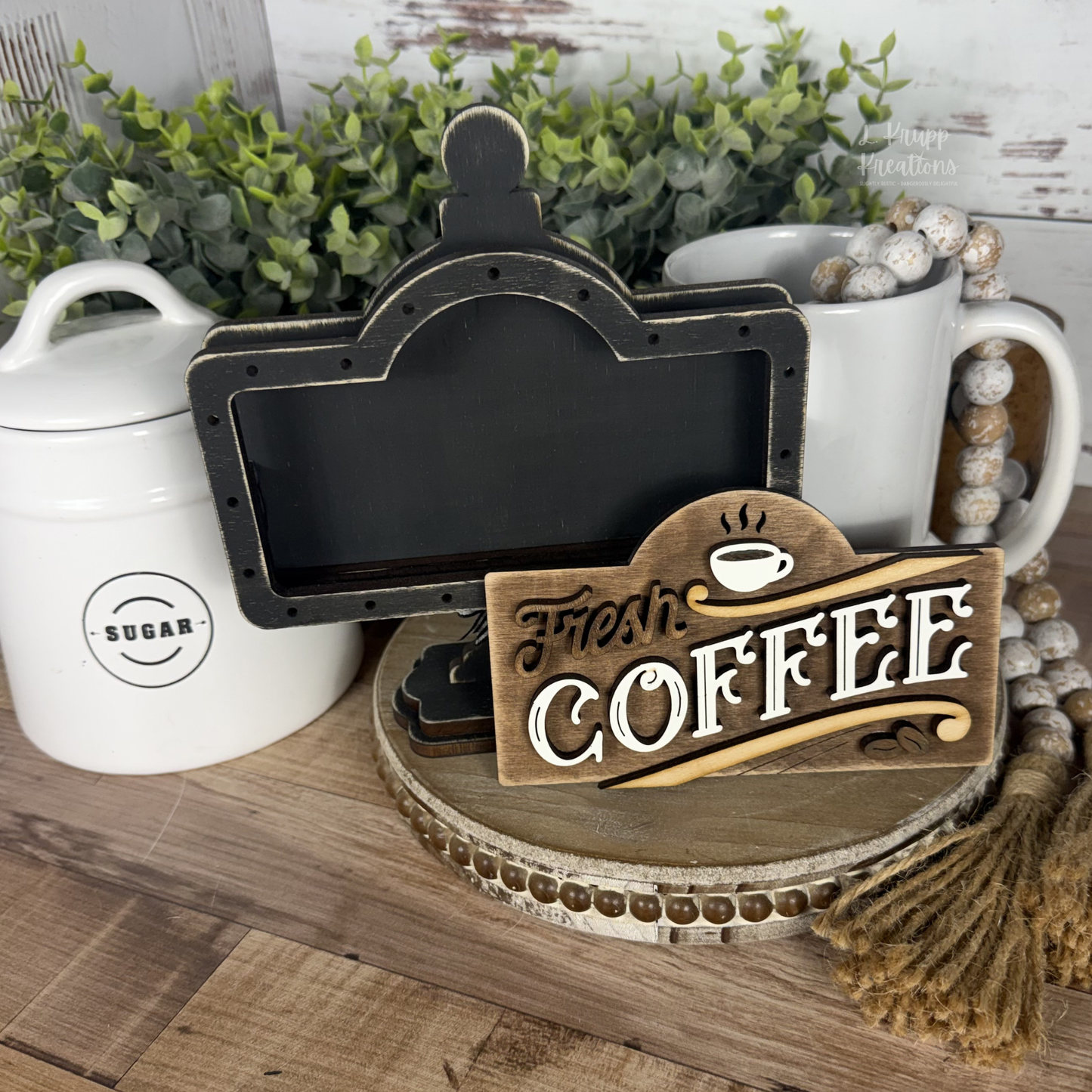 Rustic Mini Table Sign Insert for Coffee Lovers, Farmhouse Decor, Interchangeable Decor, Tiered Tray Coffee Decor