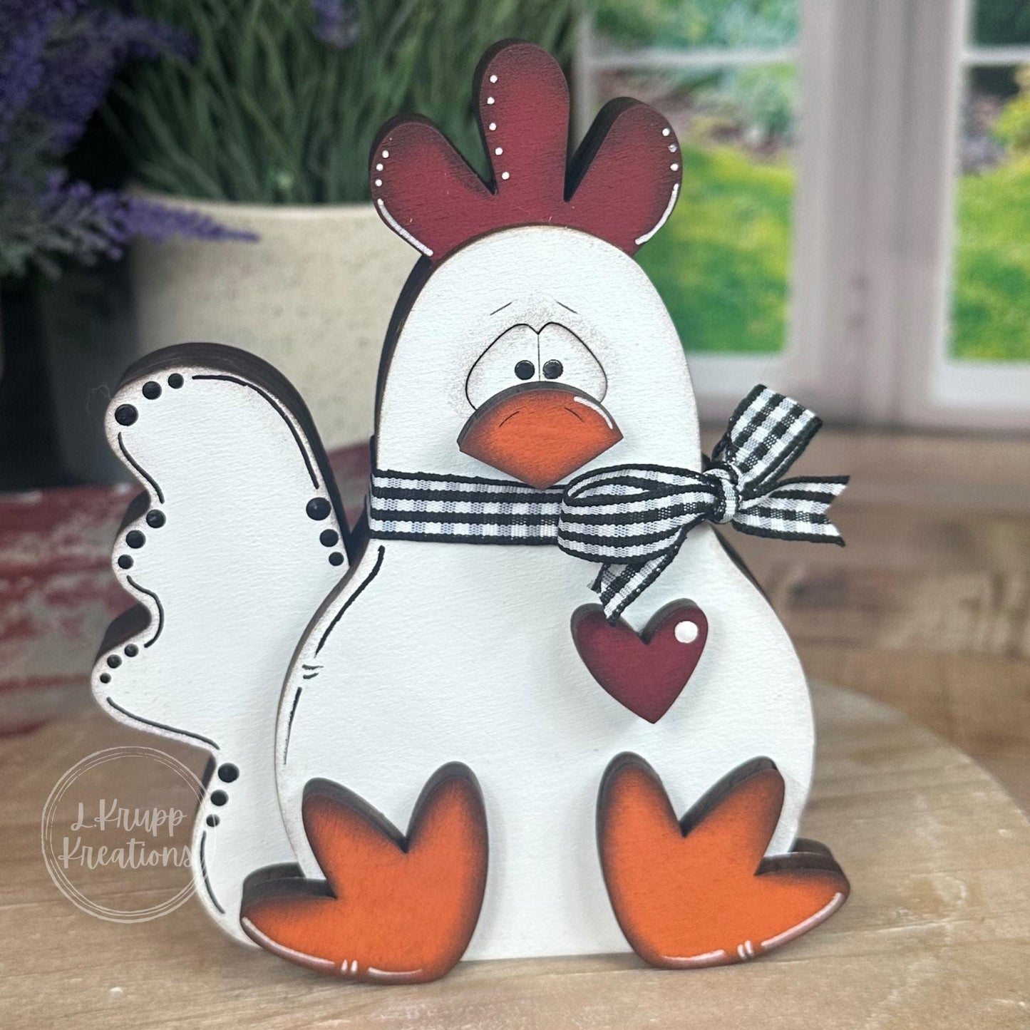 Rustic Wooden Rooster Shelf Sitter – Farmhouse Kitchen Decor