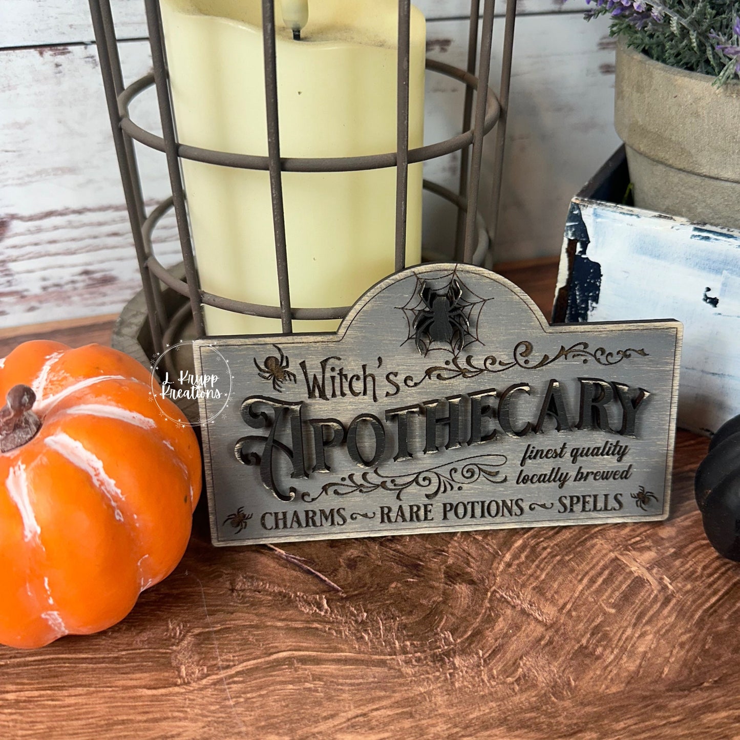 Charming Halloween Table Sign Insert for Your Farmhouse Decor Witch’s Apothecary Sign