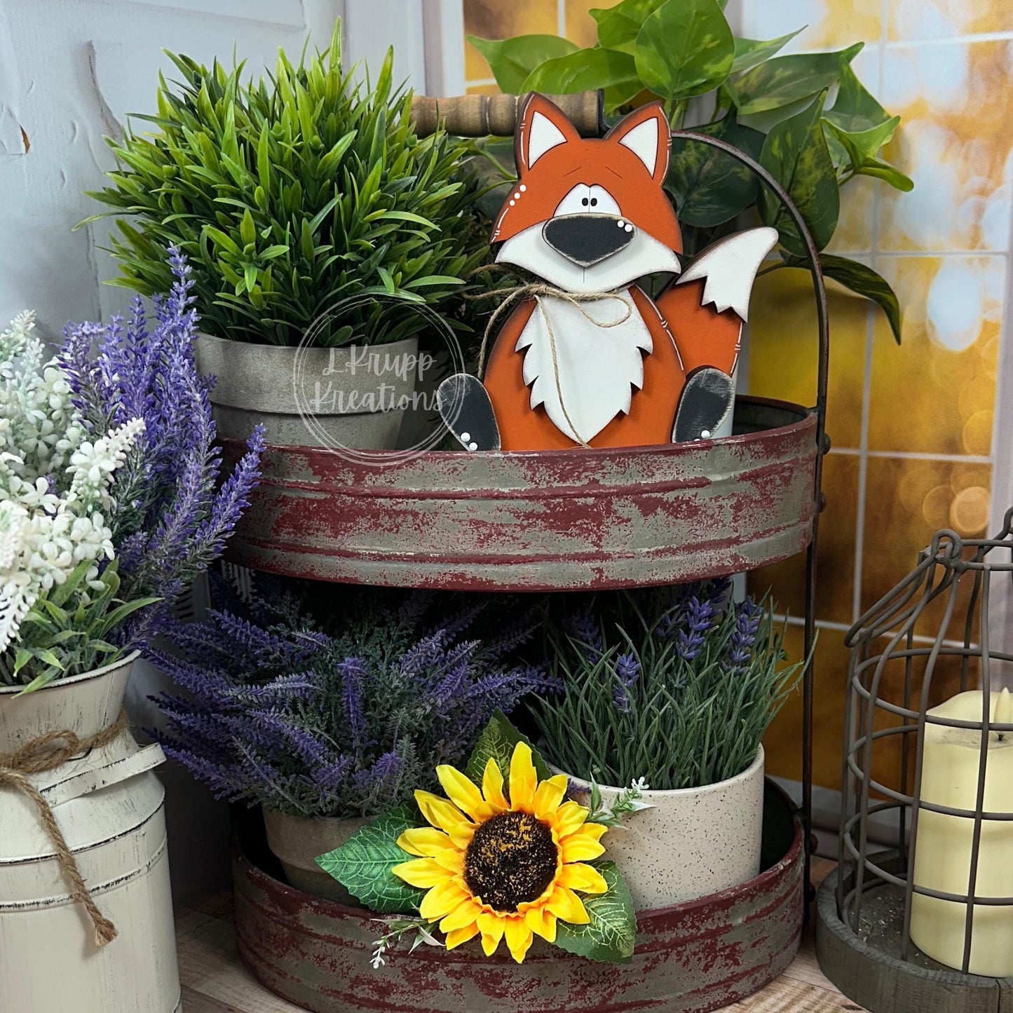Handcrafted Woodland Fox Shelf Sitter – Rustic Animal Decor