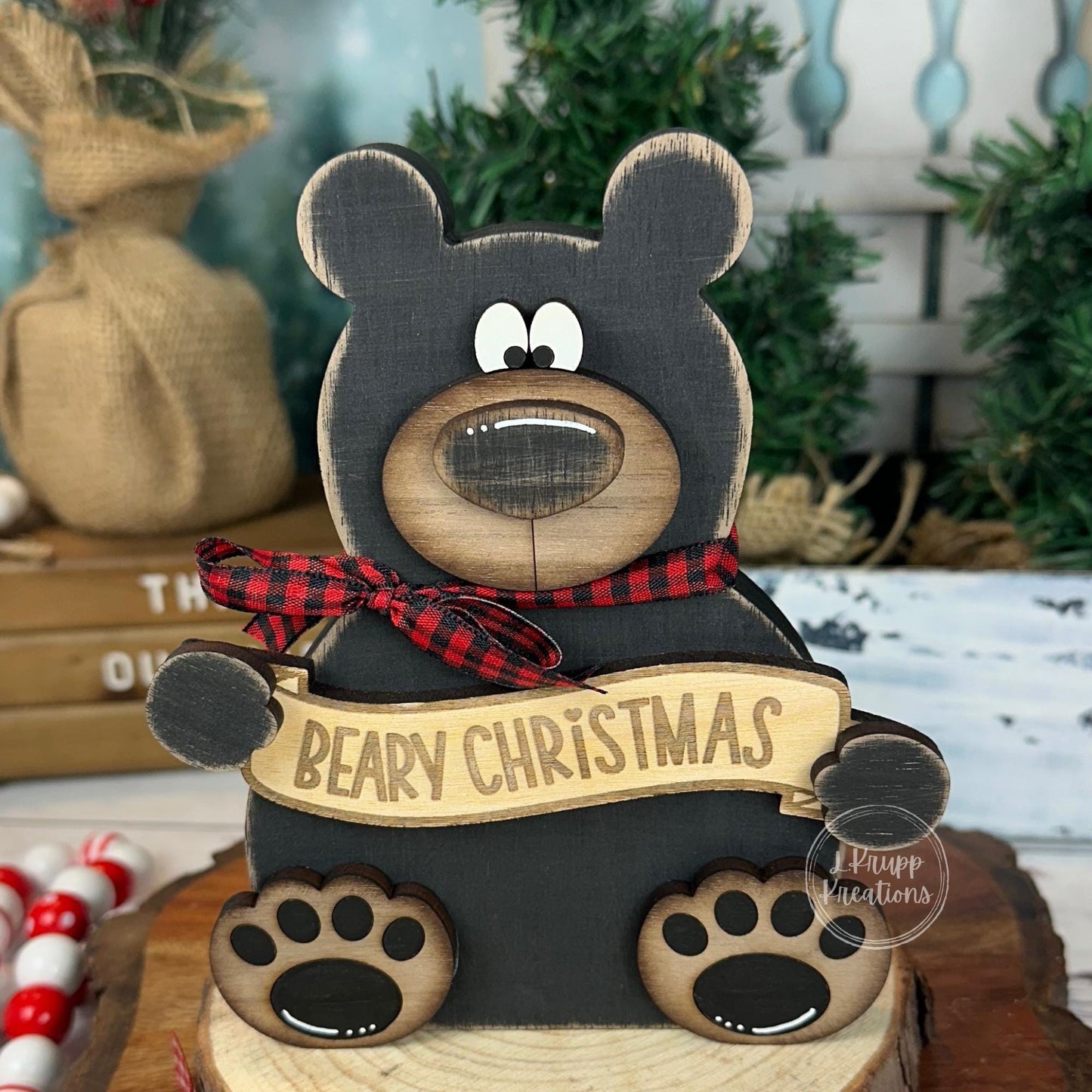 Rustic Black Bear Christmas Decor - Perfect Holiday Gift