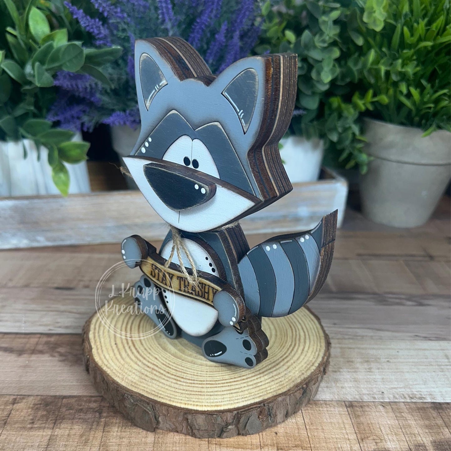 Rustic Raccoon Decor – Perfect for Woodland Nursery or Party Centerpiece