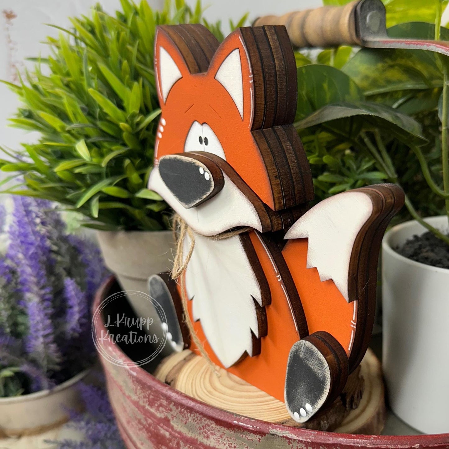 Handcrafted Woodland Fox Shelf Sitter – Rustic Animal Decor