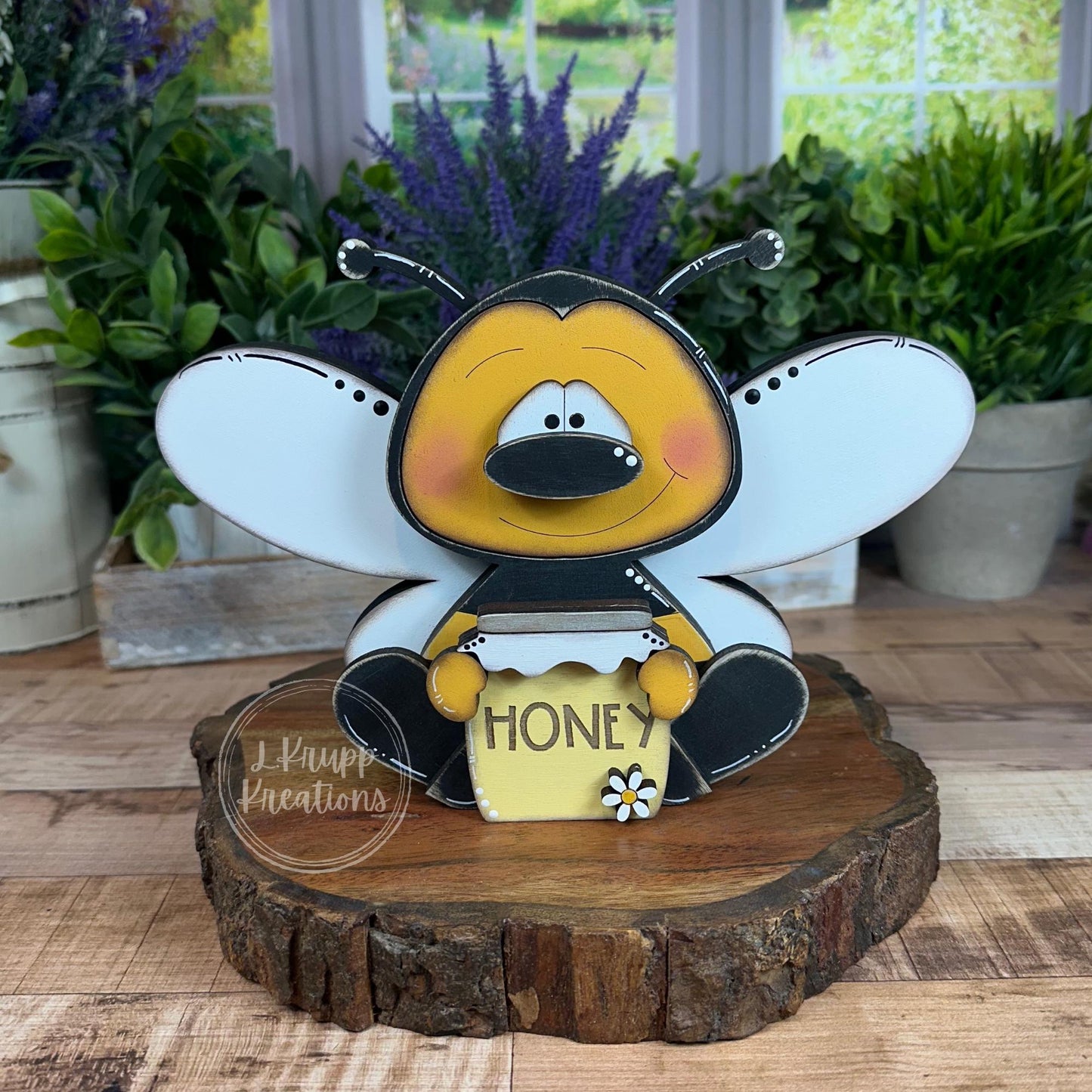 Chunky Wooden Bee Shelf Sitters – Rustic Farmhouse Spring &amp; Summer Decor