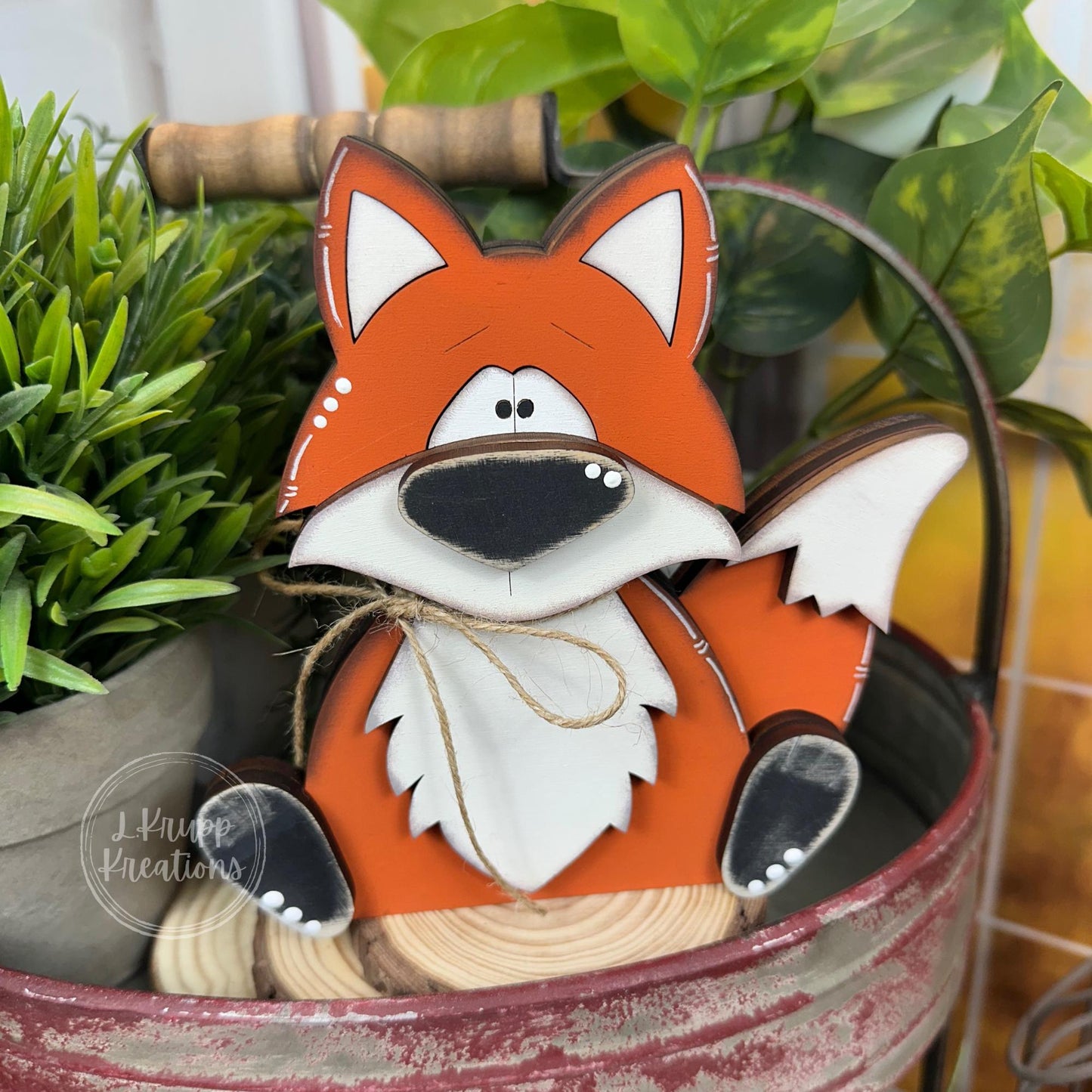 Handcrafted Woodland Fox Shelf Sitter – Rustic Animal Decor