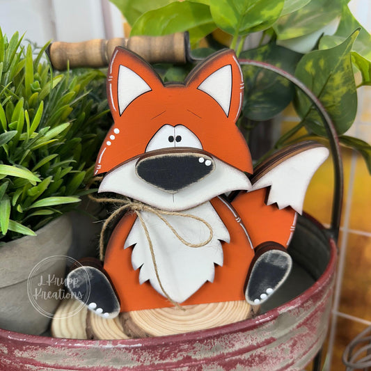 Handcrafted Woodland Fox Shelf Sitter – Rustic Animal Decor