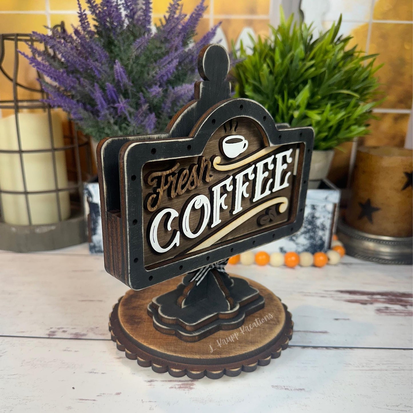 Rustic Mini Table Sign Insert for Coffee Lovers, Farmhouse Decor, Interchangeable Decor, Tiered Tray Coffee Decor