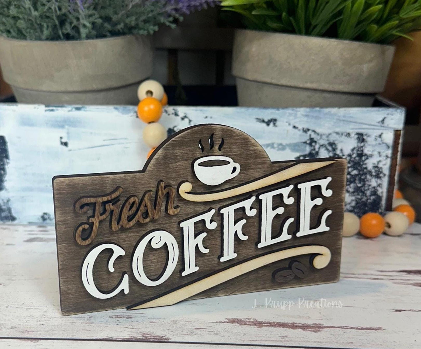 Rustic Mini Table Sign Insert for Coffee Lovers, Farmhouse Decor, Interchangeable Decor, Tiered Tray Coffee Decor