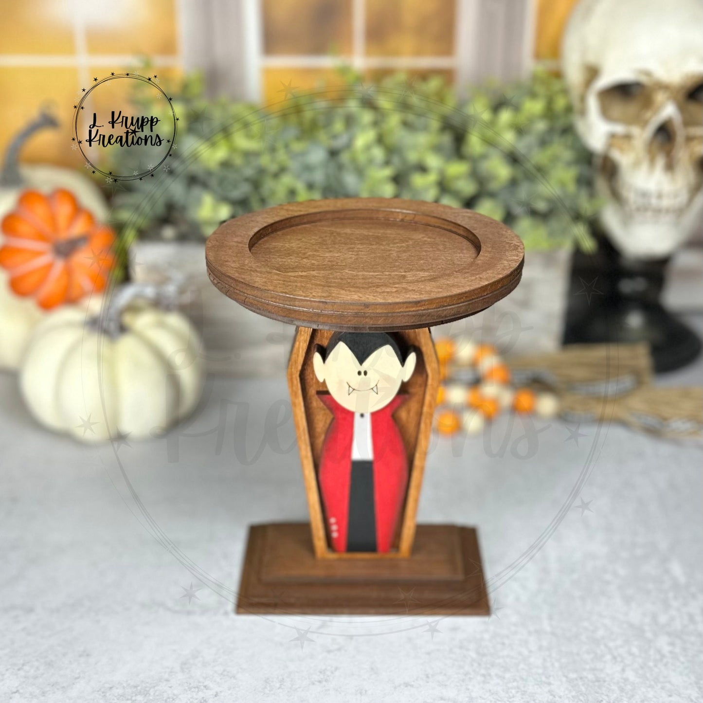 Spooky and Charming Vampire Candle Holder - Perfect for Farmhouse Halloween Decor