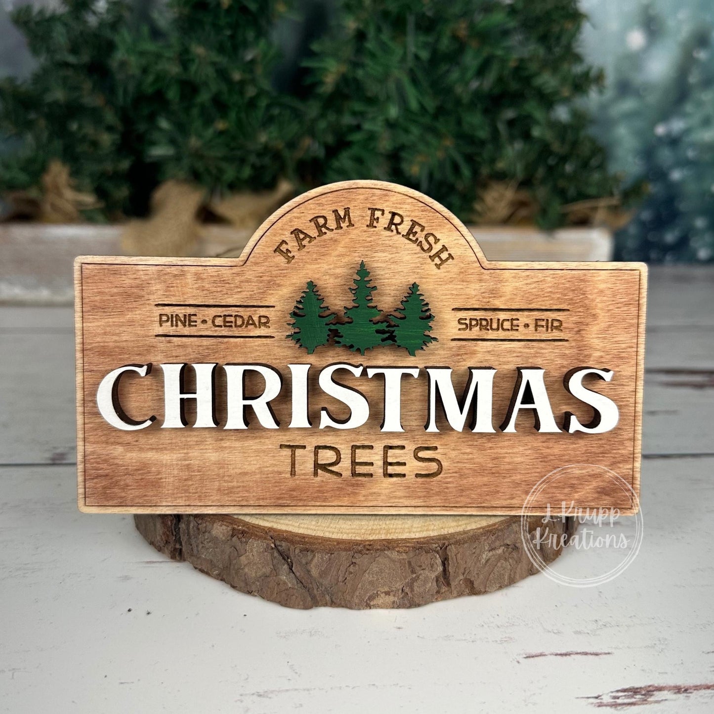 Rustic Farm Fresh Christmas Tree Interchangeable Sign