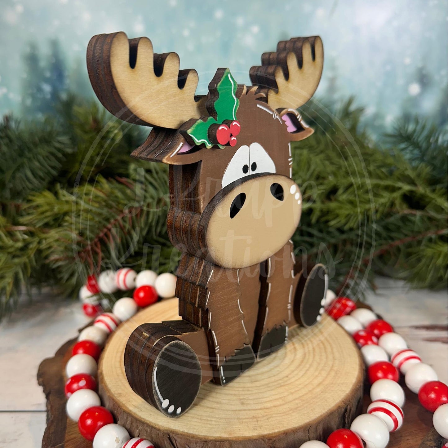 Woodland Moose Shelf Sitter - Unique Rustic Christmas Decor for Your Home
