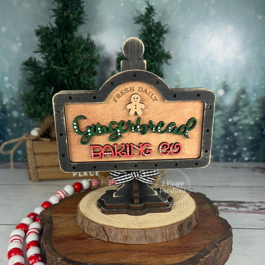 Gingerbread Baking Co Mini Sign: Farmhouse Tiered Tray Decor