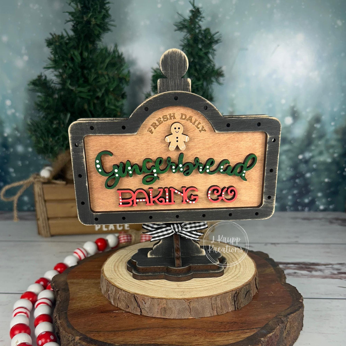Gingerbread Baking Co Mini Sign: Farmhouse Tiered Tray Decor