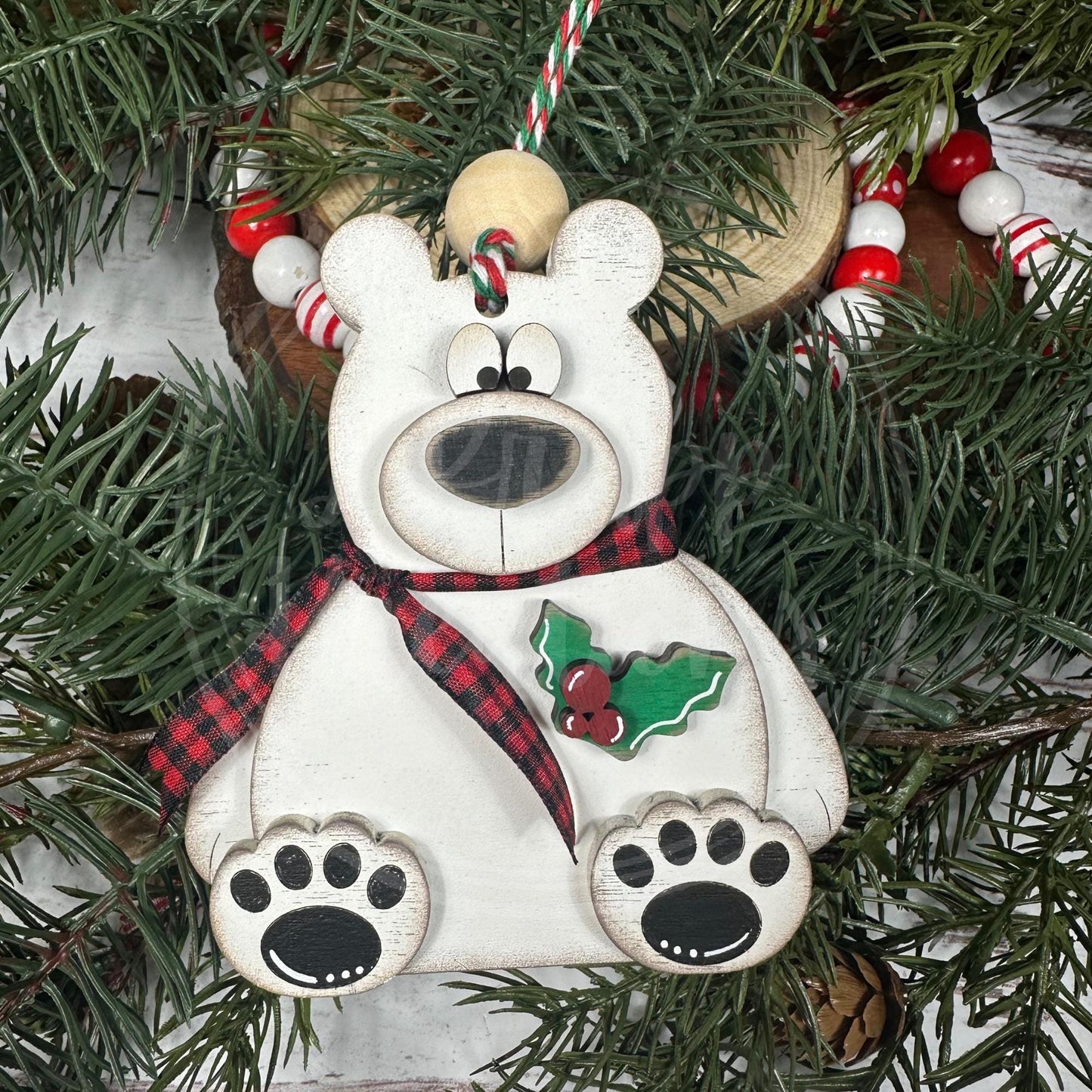 Rustic Christmas Woodland Ornaments - Black Bear, Polar Bear & Moose Decor