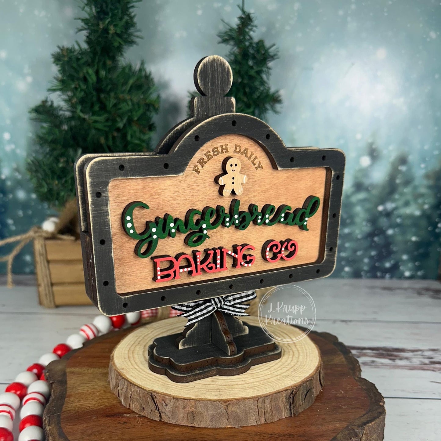 Gingerbread Baking Co Mini Sign: Farmhouse Tiered Tray Decor
