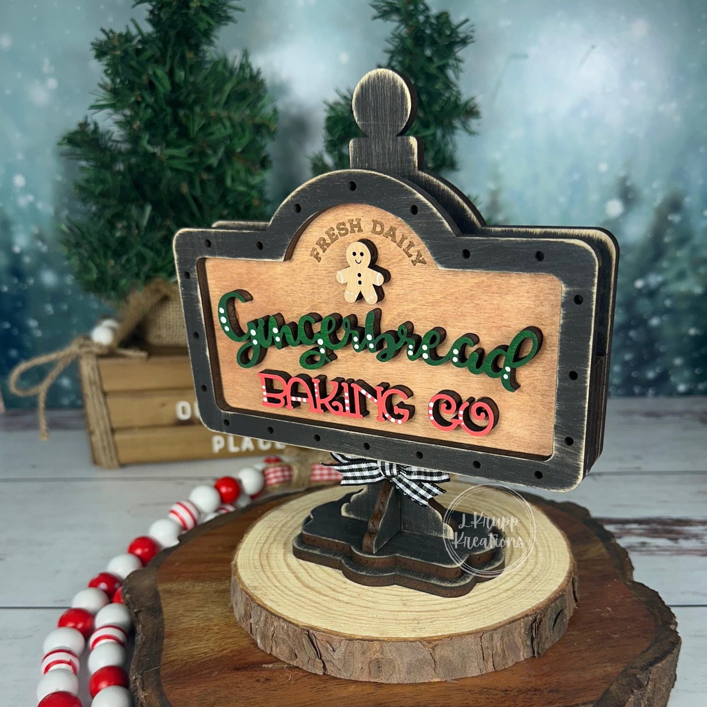 Gingerbread Baking Co Mini Sign: Farmhouse Tiered Tray Decor