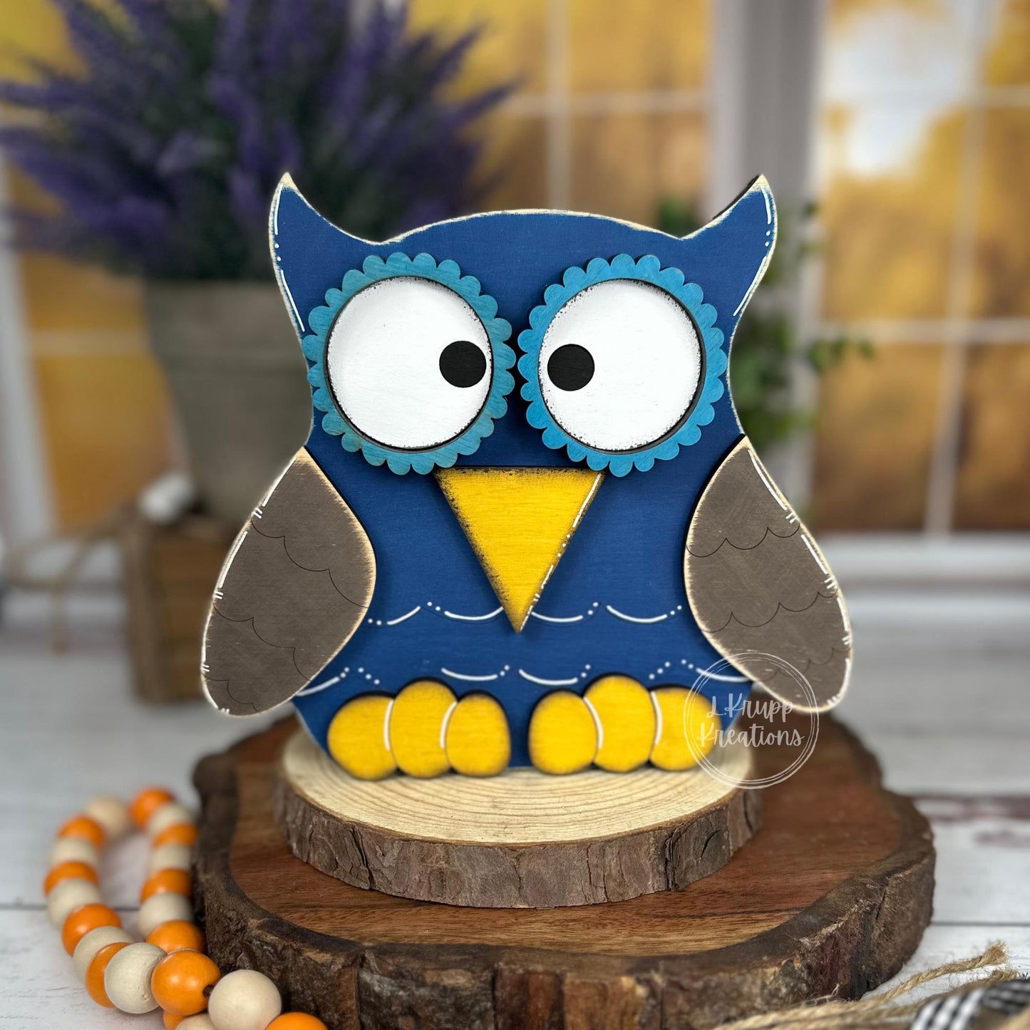 Rustic Wood Owl Decor: Farmhouse Woodland Accent