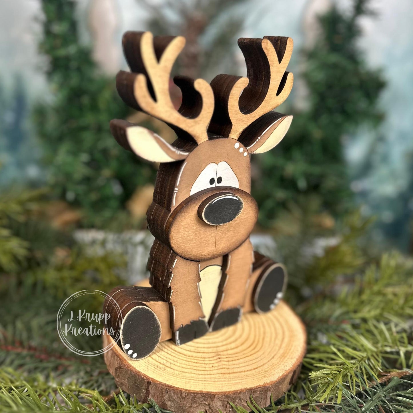 Handcrafted Wood Deer Shelf Sitter, Rustic Cabin Decor, Wildlife Lover Gift, Woodland Animal Figurine