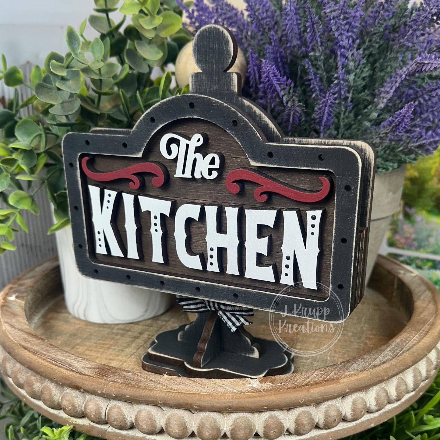 Hand-Painted Mini Farmhouse Sign: Rustic Tiered Tray Decor