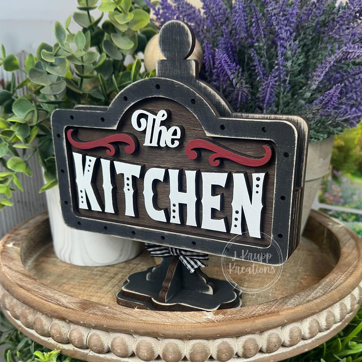 Hand-Painted Mini Farmhouse Sign: Rustic Tiered Tray Decor