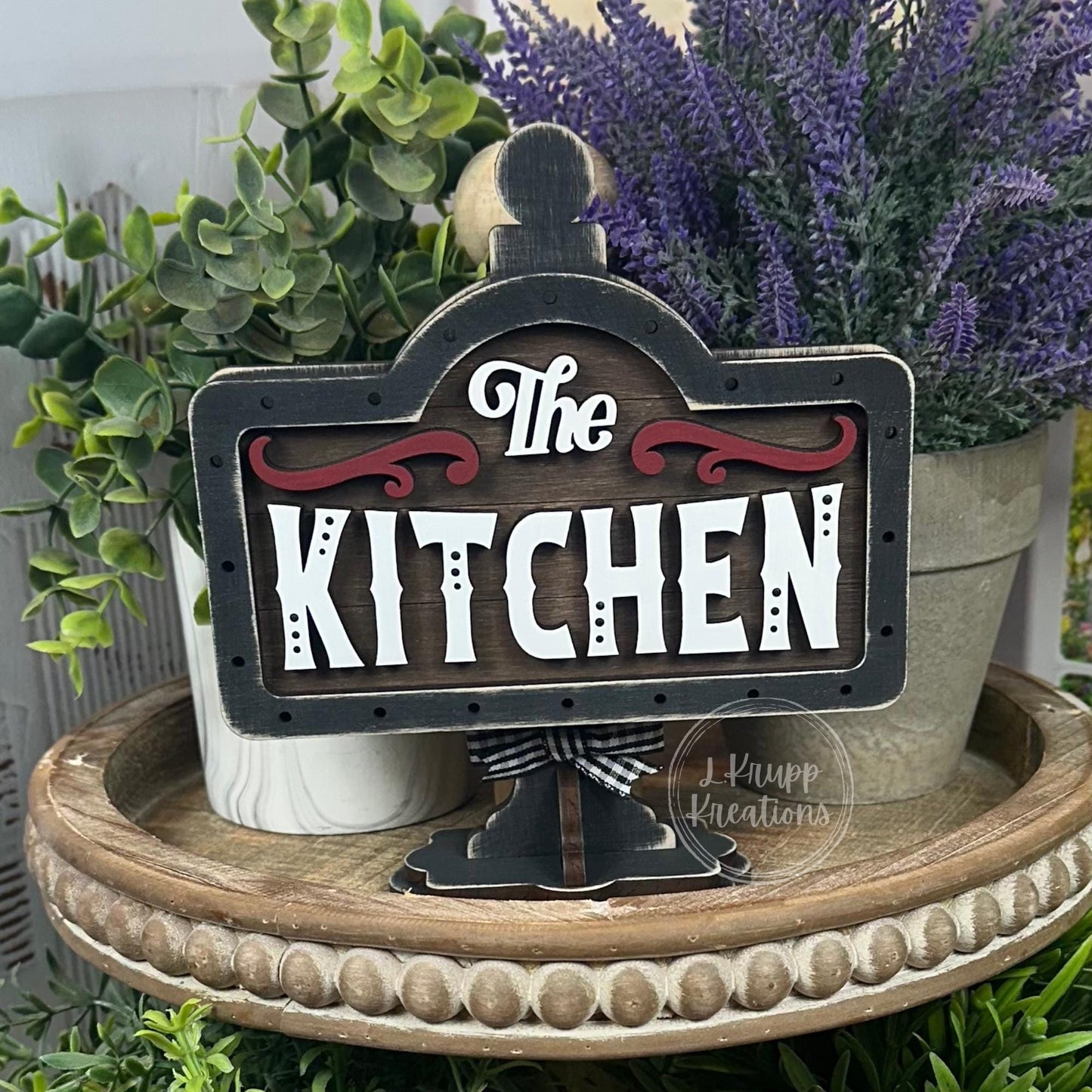 Hand-Painted Mini Farmhouse Sign: Rustic Tiered Tray Decor