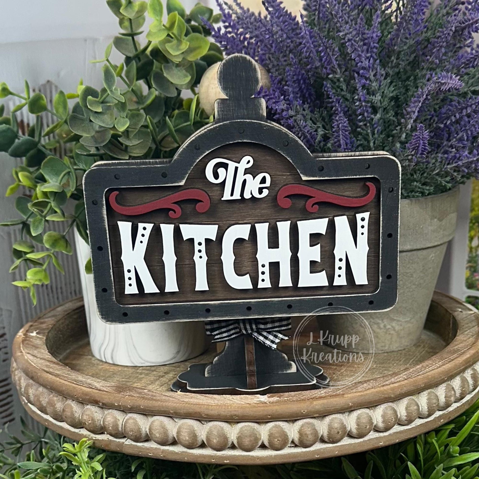 Hand-Painted Mini Farmhouse Sign: Rustic Tiered Tray Decor