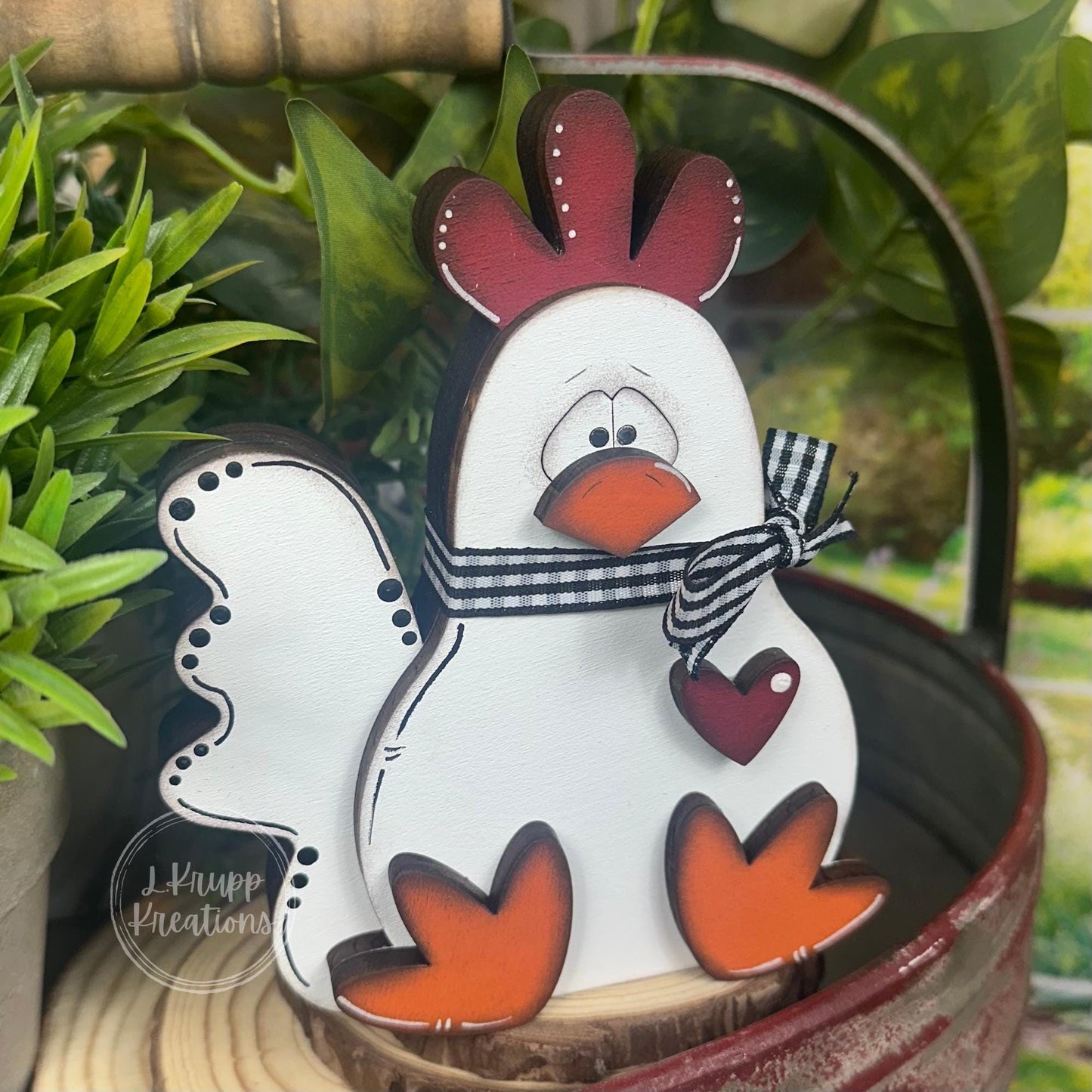 Handmade Birch Wood Rooster Decor: Farmhouse Tiered Tray Accent