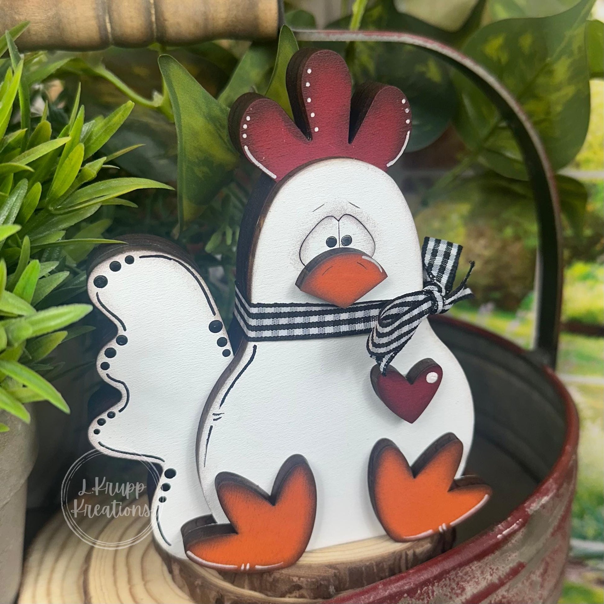 Handmade Birch Wood Rooster Decor: Farmhouse Tiered Tray Accent