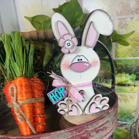 Handcrafted Wooden Bunny, Charming Easter Accent