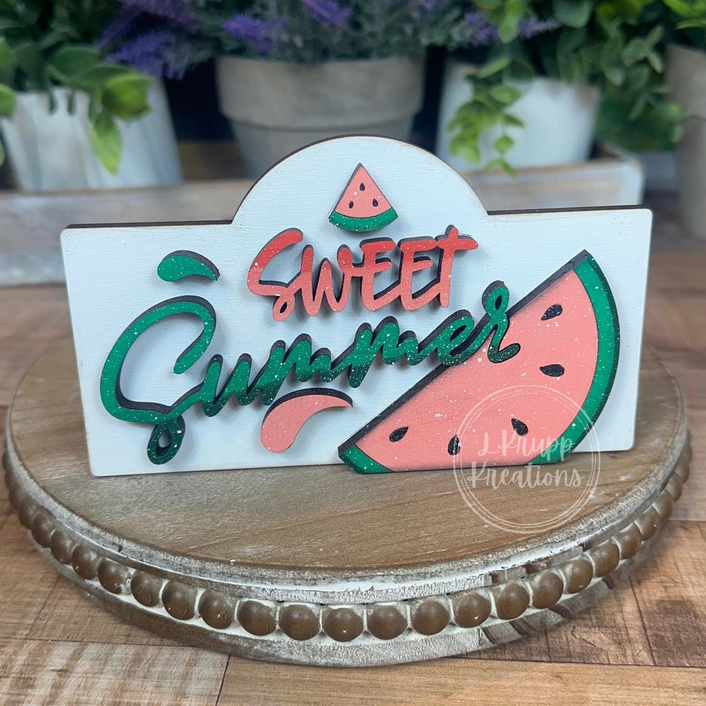 Rustic Farmhouse Table Sign Insert: Sweet Summer Watermelon Decor