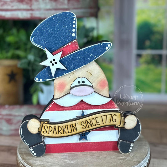 Hand-Painted Wooden Uncle Sam Decor: Rustic 4th of July Americana